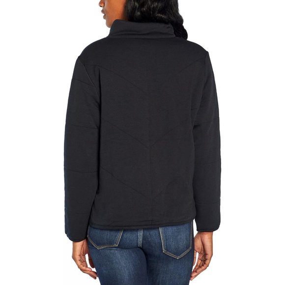 Three Dots Women's Size S Long Sleeves Zipper Front Quilted Jacket Pockets Black - Picture 2 of 4